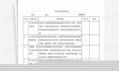 中央空调清洗保养记录表-中央空调清洗保养记录表模板