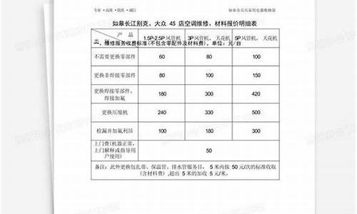 空调维修保养报价单-空调维修保养报价单表格